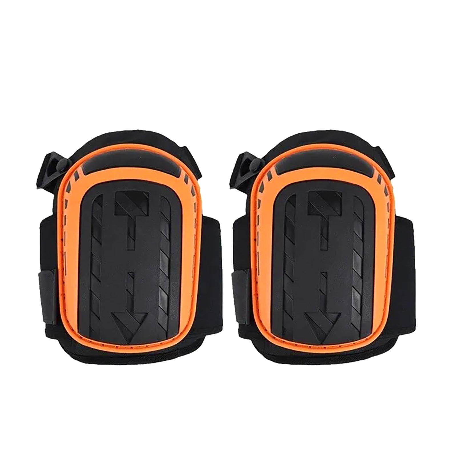 Construction Knee Pads, Knee Pads Construction, Work Knee Pads for Men, Foam Core, Reinforced Edges, Non-Slip Surface, Warehouse Work, Black Orange, 1 Pair