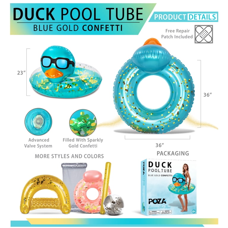 Zainpe Unicorn Inflatable Pool Float With Glitters Inflation Swimming Ring Outdoor Water Inflatable Lounge Raft Tube Summer Fun Beach Floaties Vinyl Swim Floaty Pool Toy For Kids Adults White