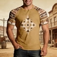 thumbnail image 2 of T-shirt à Manches Courtes en Denim Imprimé Western pour Hommes, Col Rond, pour Tenue Décontractée Quotidienne, Style Sud-Ouest, Coupe Décontractée et Graphique, 2 of 5
