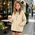 thumbnail image 4 of Bixock Toddler Girls Hoodies,Girls Long Sleeve Tops,Kids Crewneck Pullover Hooded Solid Color Thin Sweatshirt Windproof Soft Warm Everyday Wear Girls Clothings, 4 of 7