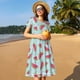 thumbnail image 4 of Disketp Watermelon para Vestido de Manga Corta para Mujeres, Vestidos de Verano para Mujeres, Casual y Holgado para la Playa, 4 of 6