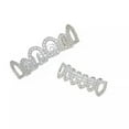 thumbnail image 5 of QQTDFG 14K Gold Plated CZ Teeth Grillz Hip Hop Top Bottom Mouth Silver Grill Set Custom-Style E-Silver-Top, 5 of 9