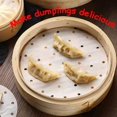 thumbnail image 3 of 100 Pcs Perforated Parchment Round Bamboo Steamer Paper Liners,Diameter 9 Inch Suitable for Air Fryer,Cooking, Steaming Basket, Vegetables, Dim Sum,Rice,Dumplings,Buns,Pastries., 3 of 7
