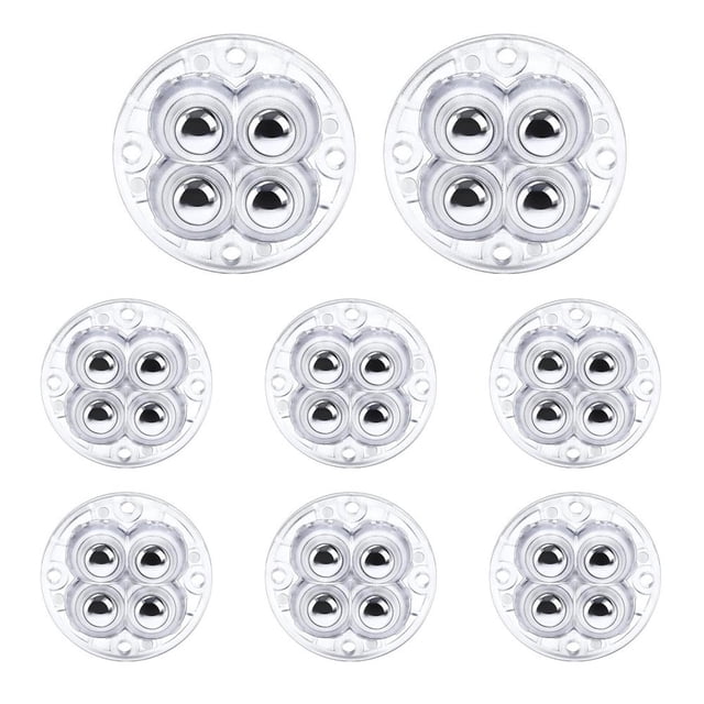 8x Furniture Rollers Small Self Adhesive 4 Steel Ball Rollers Wheels 360°