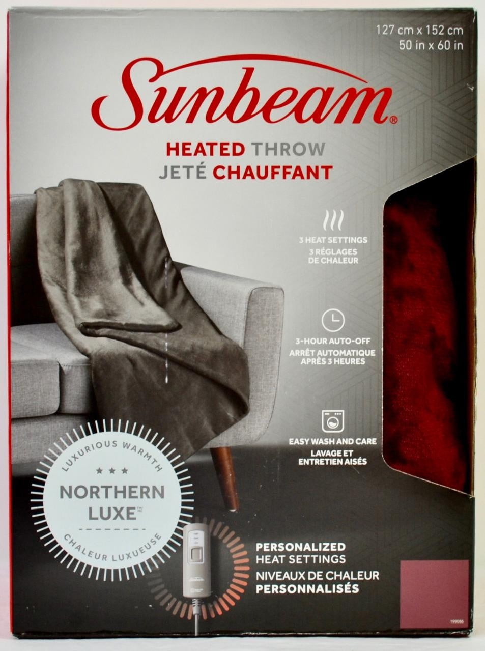 Sunbeam Heated Throw Blanket Mauve (50 x 60 in) Walmart Canada