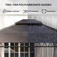 thumbnail image 4 of Outsunny 10' x 12' Double Roof Hardtop Gazebo with Nettings Curtains Khaki, 4 of 9