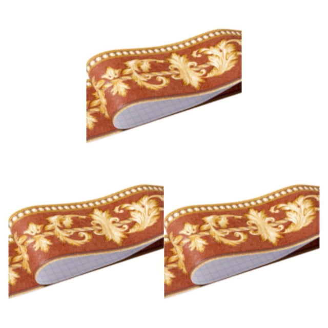Youkk Self Adhesive Kitchen Bathroom Sticker Easy DIY Home Decor Solution Creative Wall Borders Sticker Gold Ranunculus Leaf 3Set