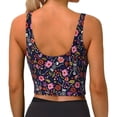 thumbnail image 3 of Lsque Dancing Skeletons Floral Garden Printed Women'S Sports Bra, Compression, Moisture Wicking, High-Impact Sports Bra For Women,Supportive sports bra-Small, 3 of 9