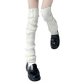 thumbnail image 2 of Kiskick 1 Pair Leg Warmers Over Knee Pompoms/Ribbed Soft Knitted Stretchy Keep Warm Solid Color Autumn Winter Women Boot Stockings for Daily Life, 2 of 8