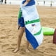 thumbnail image 2 of Poncho con capucha de secado rápido para niños y niñas, traje de neopreno con toalla para de bata, extra grande, 97 x 126 cm / 49 x 31 pulgada Raya azul real Macarena Kids Beach Poncho con capucha, 2 of 7