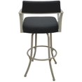 thumbnail image 2 of Carolina Extra Tall 34" Swivel Metal Bar Stool - Gray Vinyl - Beige Frame, 2 of 3