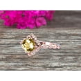 thumbnail image 5 of 10K Rose Gold Champagne Diamond Moissanite Halo Engagement Ring With 7mm Cushion Cut 2.05 Carat Milgrain Art Deco, 5 of 6