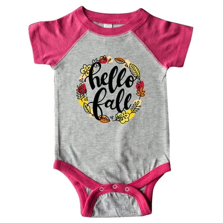 

Inktastic Hello Fall with Leaf Wreath Gift Baby Boy or Baby Girl Bodysuit