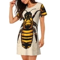 thumbnail image 2 of Fotbe Honey Bee Bata de Dormir para Mujer con Estampado, Camisón de Algodón de Manga Corta, Ropa de Dormir Casual, 2 of 6