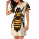 thumbnail image 2 of Fotbe Honey Bee Bata de Dormir para Mujer con Estampado, Camisón de Algodón de Manga Corta, Ropa de Dormir Casual, 2 of 6