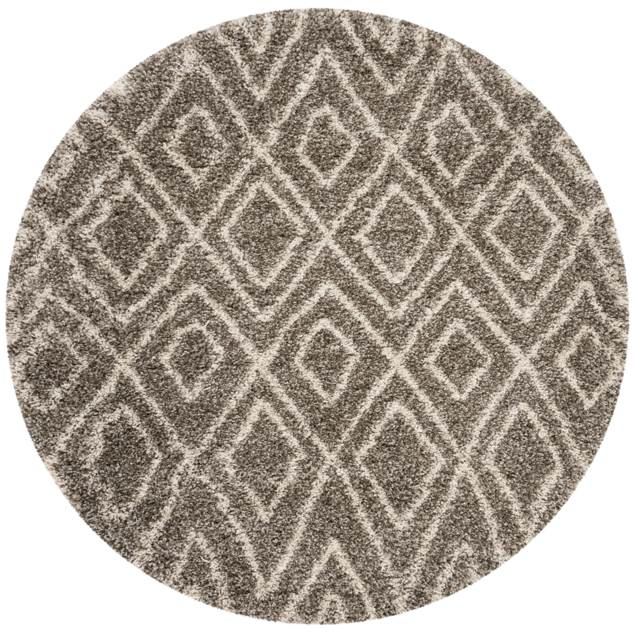 SAFAVIEH Hudson Augustine Geometric Shag Runner Rug, Grey/Ivory, 2'3" x 8'