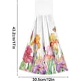 thumbnail image 3 of GZHJMY Iris Flower Field with Butterfly Green Leaf Spring Nature Floral Print Kitchen Hand Towels with Hook & Loop Set of 2 Absorbent Bath Hand Towel Hanging Tie Towel, 3 of 7