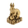 thumbnail image 1 of Pure Brass Chinese Twelve Animal Figurine Ornament Luck for Store Charm Rabbit, 1 of 7