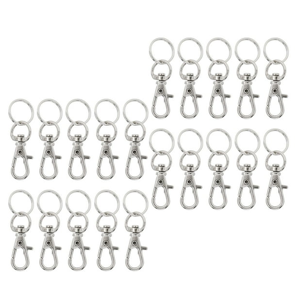 Llaveros Con Clip De Garra Giratorio (aleación De Zinc) – Pack 20 Piezas – 4 Tamaños – Para Bolsos, Manualidades Y Collares De Perro