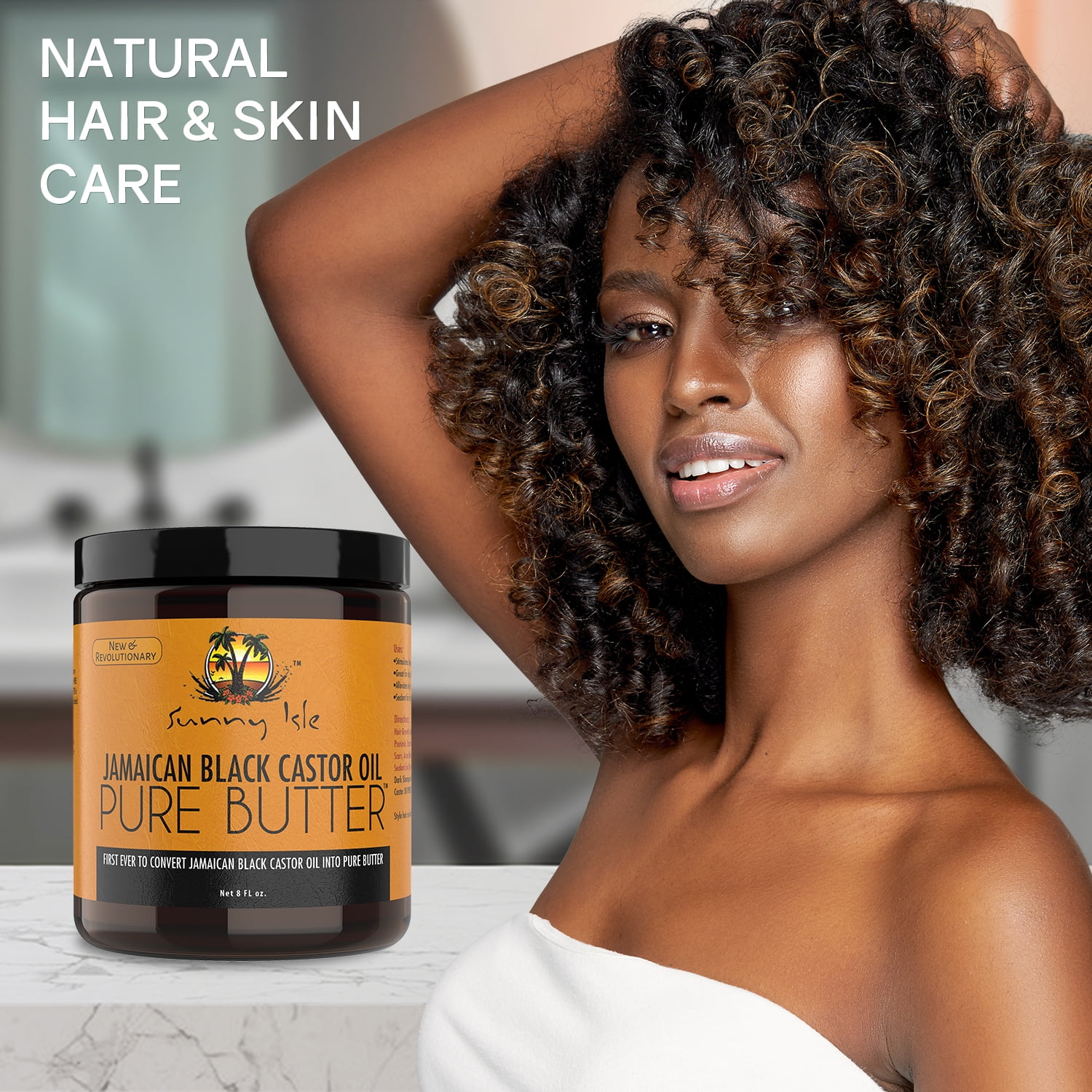 Sunny Isle Black Castor Oil Pure Butter Original - Natural - 8 oz