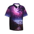 thumbnail image 2 of Daiia Purple Moon Tree Night Sky Hawaiian Shirt for Men Gentle Cotton Regular Short Sleeve Casual-Medium, 2 of 9
