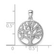 thumbnail image 3 of Finest Gold Sterling Silver Rhodium-Plated Polished CZ Tree of Life Pendant, 3 of 4