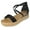 Black Nubcuk, variant on Women Espadrille Wedge Heels Sandals Open Peep Toe Platform Flatform Ankle Strap CANDIDE-9 Gold 7.5