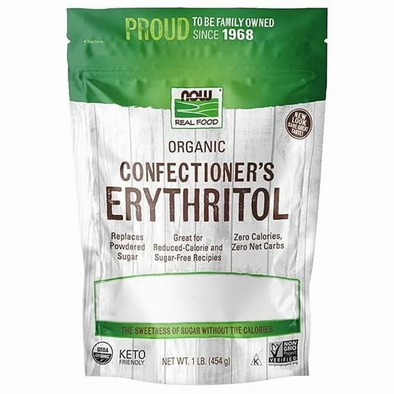 NOW Foods Organic Confectioner's Erythritol - 1 lb Pack of 3