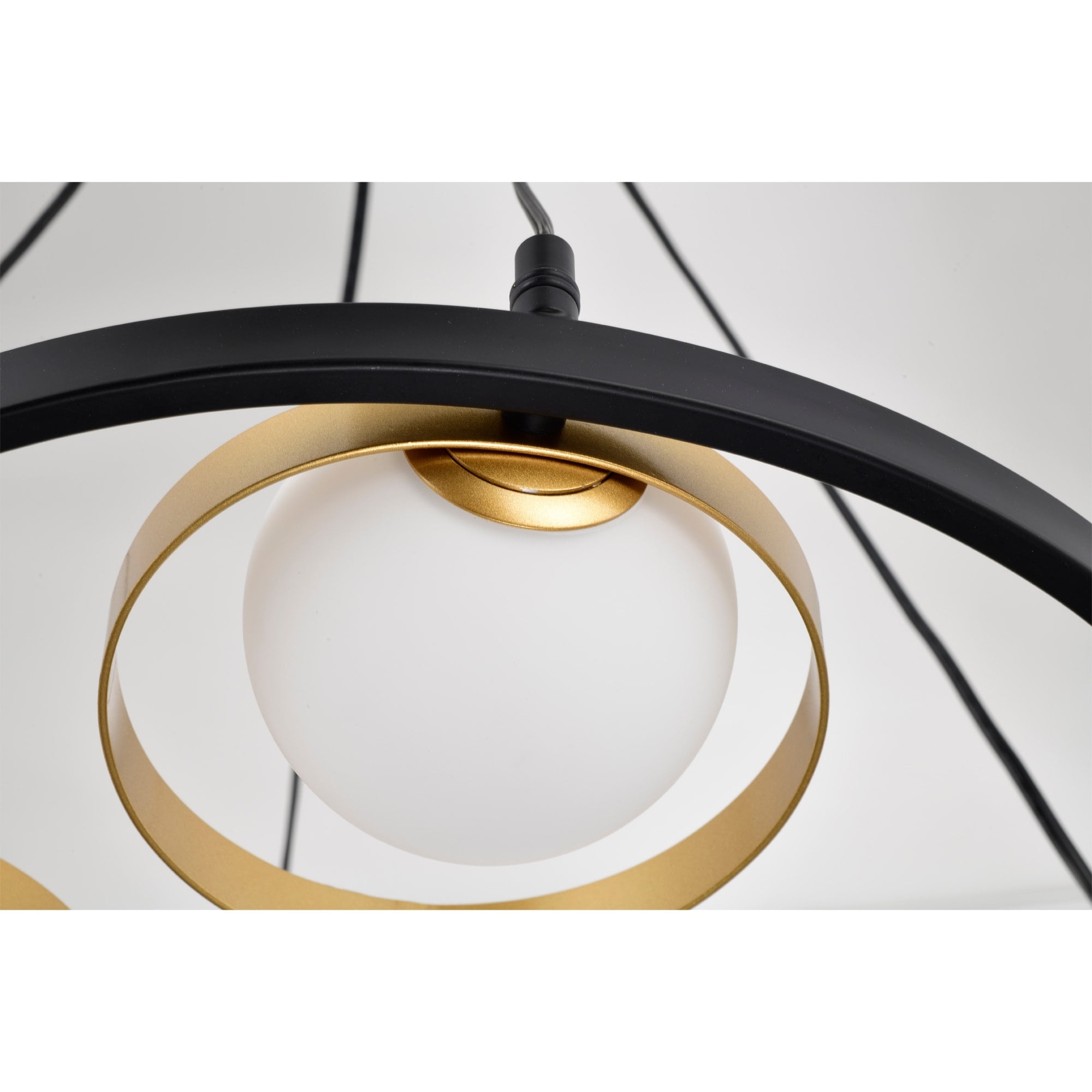 Pomponia 18 in. 4-Light Indoor Matte Black and Satin Gold Finish Chandelier with Light Kit