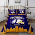 thumbnail image 1 of Erosebridal Rugby Coverlet Set King for Boys,Stripes Sport Bedding Set,Football Gaming Decor,3-Piece, 1 of 5