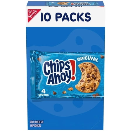 Chips Ahoy! Chocolate Chip Cookies, Single Serve Snack Packs, 10 Count, (1.55 oz Each)