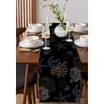 thumbnail image 4 of Table Runner Dresser Scarves 72 Inch Long,Marine Coral Starfish Shell on Black Linen Dining Table Runners Watercolor Ocean Life Jellyfish Tabletop Scarf for Wedding Holiday Party Kitchen, 4 of 9