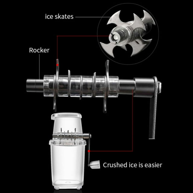 Manual Ice Block Breaking Crusher Snow Cone Kitchen Blender Drink Machine Dining Kitchen Blender Party Camping Picnic Cold Beverage Shaver Clear