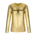 thumbnail image 4 of Qingpeng Clearance Mens Shirts Tunic Tops Metallic Shiny Wet Look T-Shirt Patent Leather Hip Hop Nightclub Party Blouse, 4 of 7