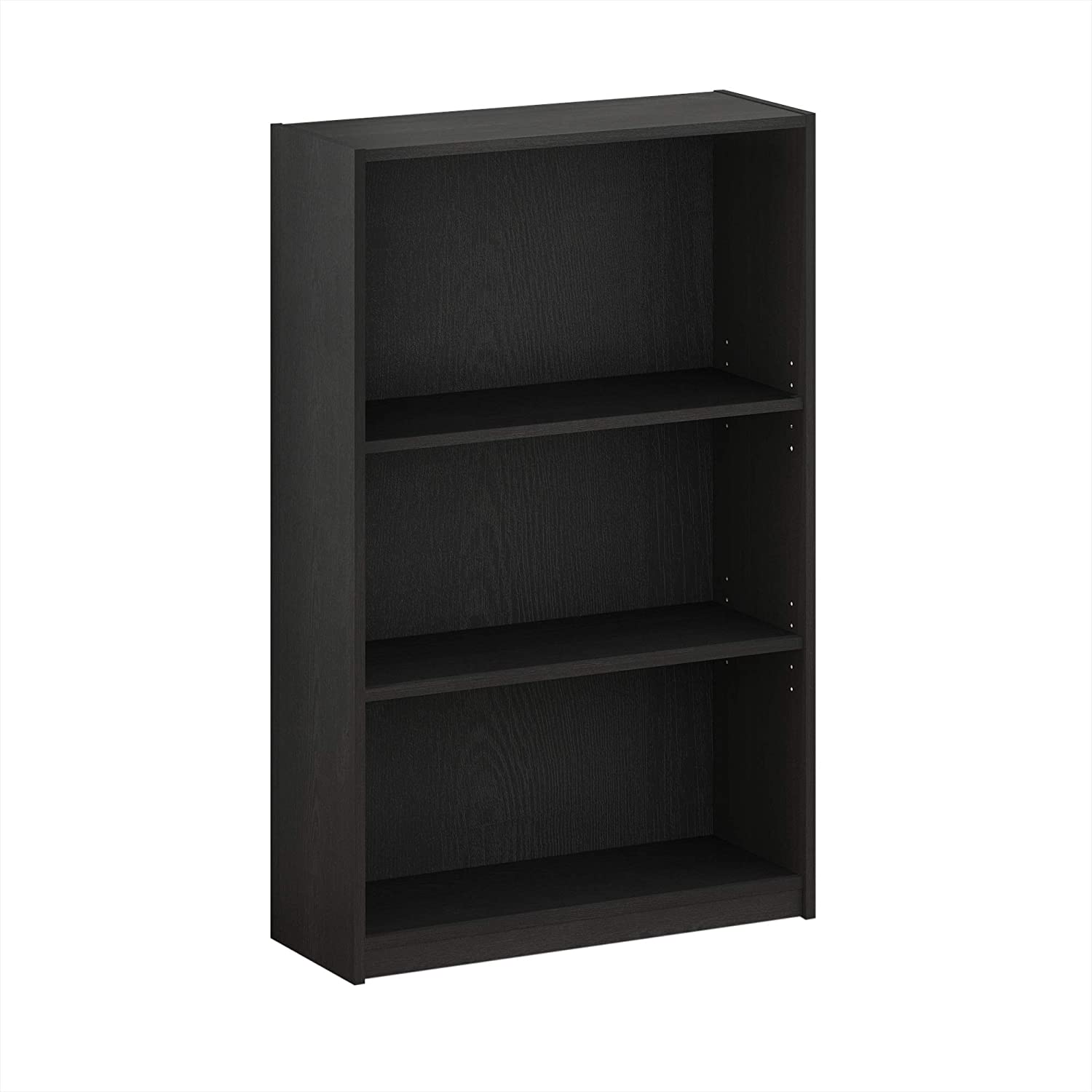 JAYA Simple Home 3Tier Adjustable Shelf Bookcase, Black