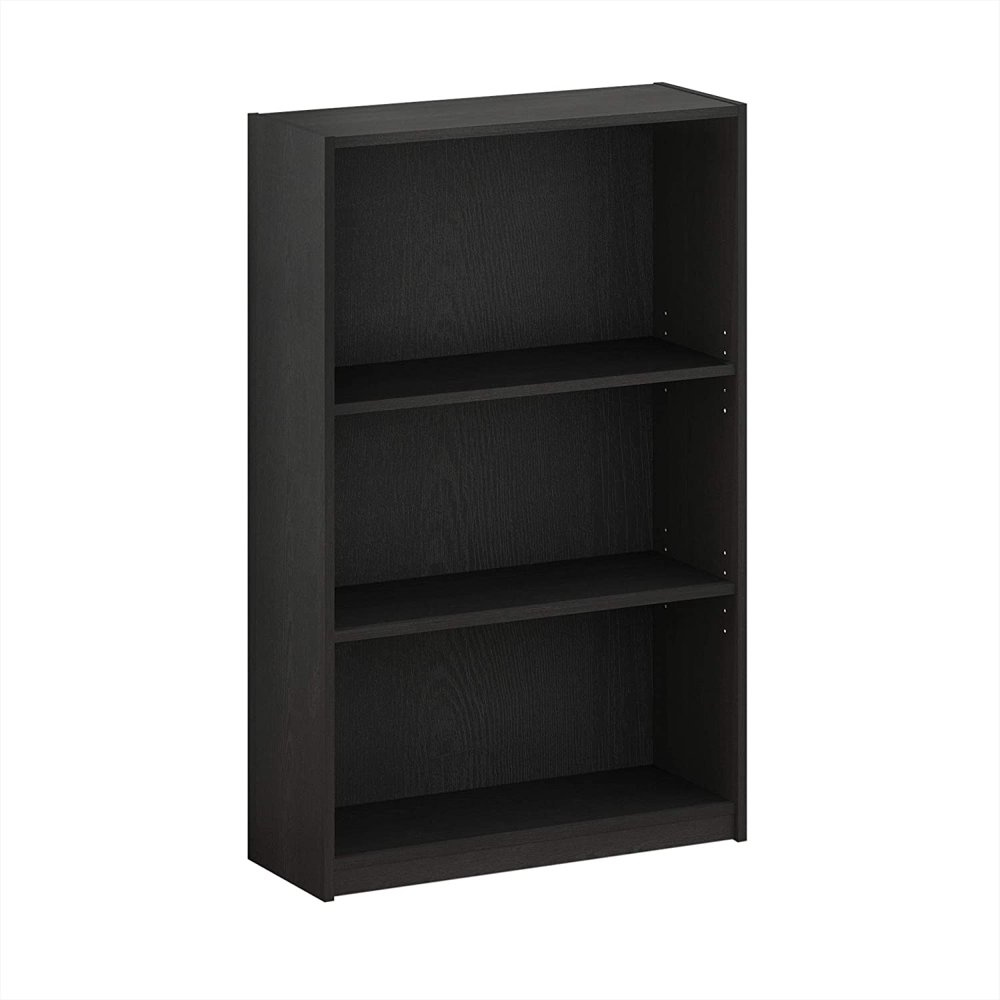 JAYA Simple Home 3Tier Adjustable Shelf Bookcase, Black
