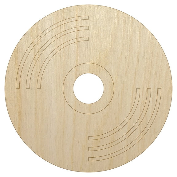 Record Vinyl Music Wood Shape Unfinished Piece Cutout Craft DIY Projects - 4.70 Inch Size - 1/8 Inch Thick