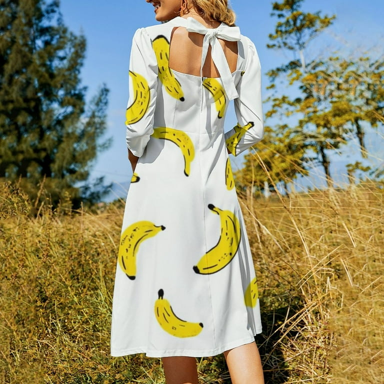 white christmas dresses Beige Fresh Bananas Maxi Dress – FARM Rio