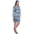 thumbnail image 5 of Moomaya Womens Full Sleeve Printed Midi Length Printed Bodycon Dress, 5 of 7