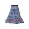 Rubbermaid Commercial RCP A252 BLU 20 oz. Web Foot Blend Shrinkless Wet Mop, 5" Headband, Blue
