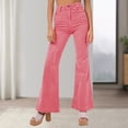 thumbnail image 4 of Pantalón casual de cintura media para mujer Estilo Y2k Pana Pantalón ligeramente acampanado Traje diario FLhrweasw Para estrenar, 4 of 9