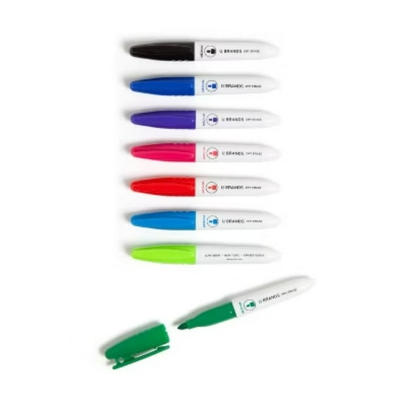 Mini Dry Erase Markers: Assorted Colors, 8-Pack, Polypropylene, Presentation Board Accessories