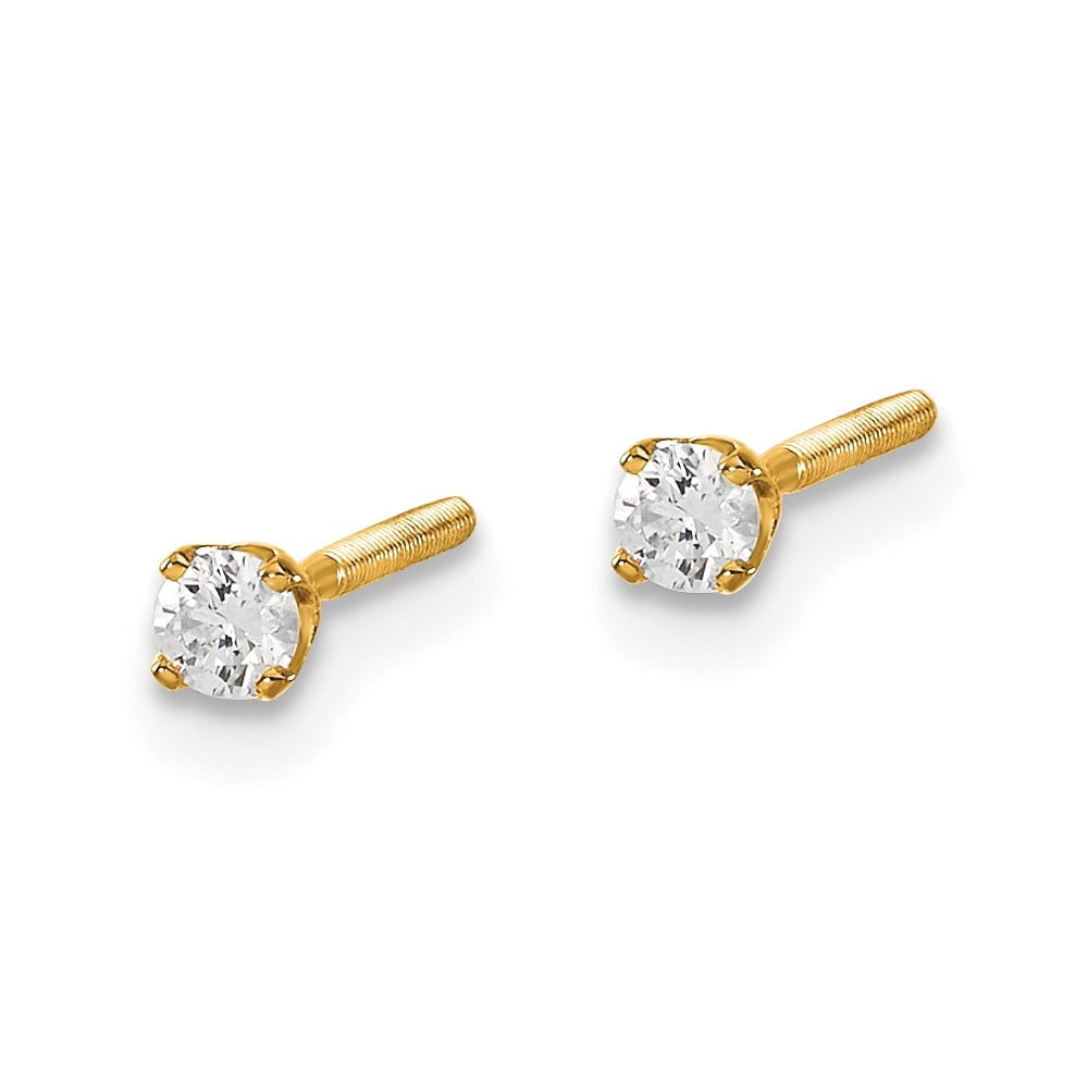 Auriga 14k Yellow Gold 0.10ct Diamond Thread On-Off Stud Earrings for Women