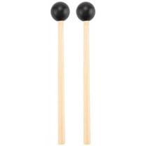 2Pcs Soft Rubber Head Sticks Wood Handle Bell Mallets for Glockenspiel Xylophone Bell Music Instruments Parts Black