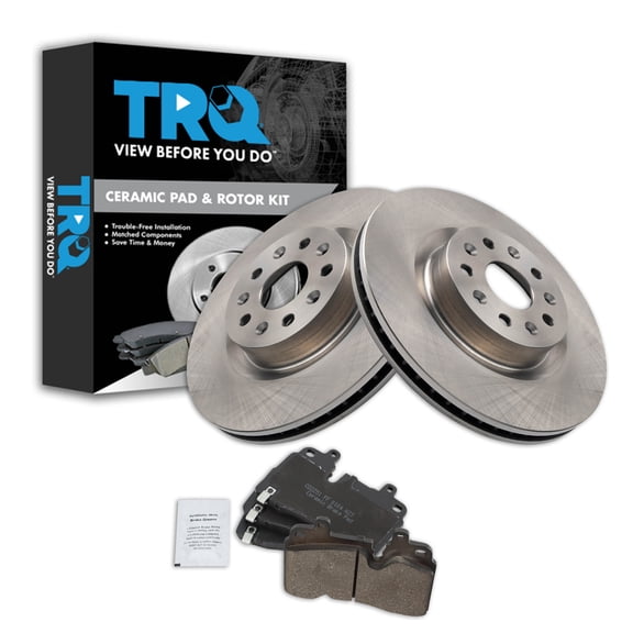 TRQ Front Brake Pad & Rotor Kit Brake Pads Brake Rotor Ceramic Fits Select 2019 Cadillac CT6