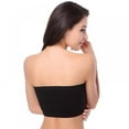 thumbnail image 2 of Women Bra Tube Top Bandeau Style Removable Padding Bra Seamless Stretch Black XL, 2 of 6