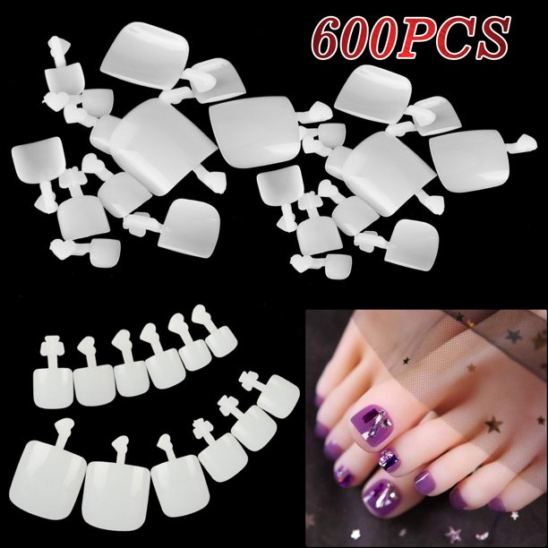 Tsv 600pcs Fake Toenails Tips Set Nails Art Toe Decoration Full Cover Abs Artificial False Toe Nail Tips For Diy Salon Foot Manicure Sticker Tools For Women Girls Natural Walmart Com