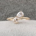 thumbnail image 4 of solitaire jewels 1.25CT Pear Moissanite Toi Et Moi Engagement Ring For Women, 14K Yellow Gold, 4 of 7