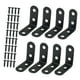 thumbnail image 1 of 8x soportes angulares de acero inoxidable, soporte de junta negro, soporte de esquina, soporte de estante de Metal resistente para muebles de madera, 1 of 9