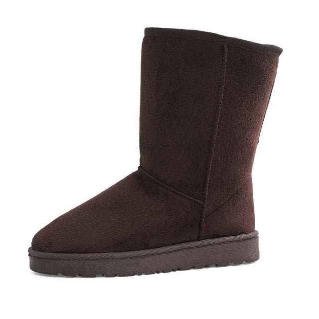 Botas de nieve para mujer, de invierno, punta redonda, estilo coreano, hasta media pantorrilla, con forro polar, plataforma gruesa y cálida, botas informales de algodón para estudiantes